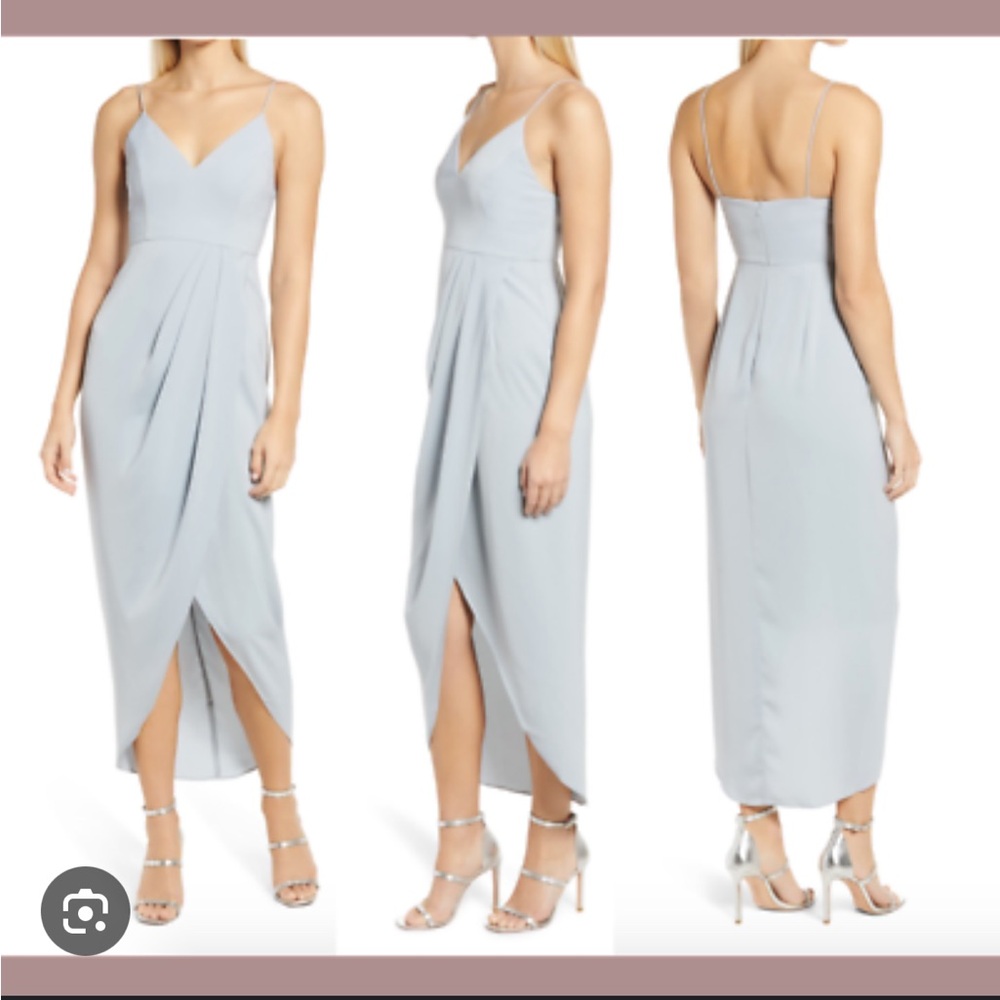 Shona Joy Strapless Light Blue Maxi Dress